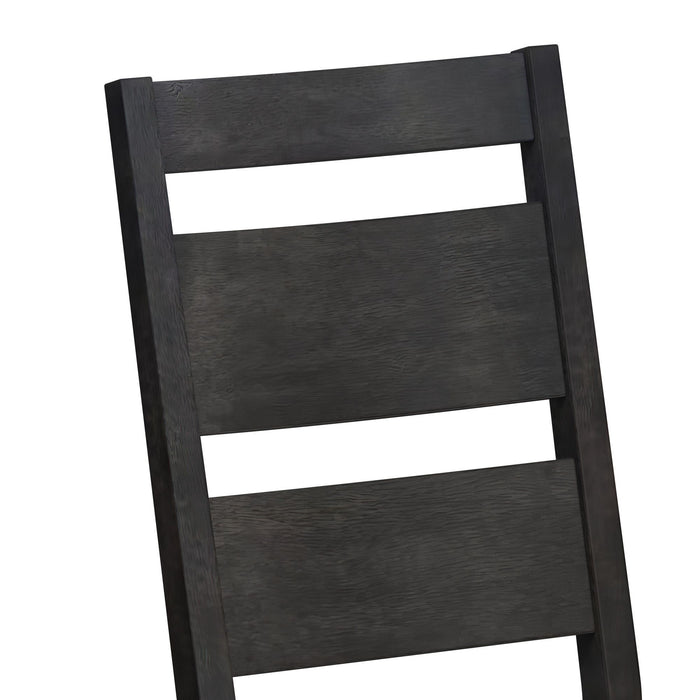 Jemma - Wood Back Dining Side Chair (Set of 2) - Dark Espresso / Beige Linen