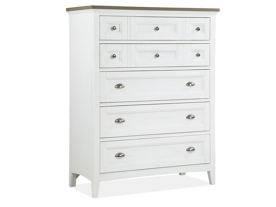 Heron Cove - Two Tone Drawer Chest - Chalk White And Dovetail Grey