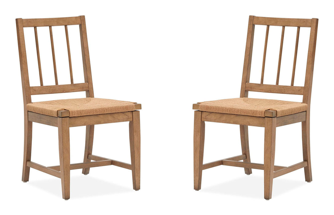 Lindon - Dining Side Chair With Paper Cord Seat (Set of 2) - Light Brown