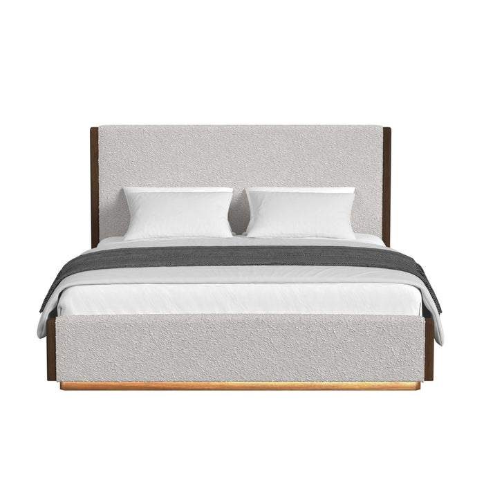 Brisbane - Upholstered Bed With Boucle And LED