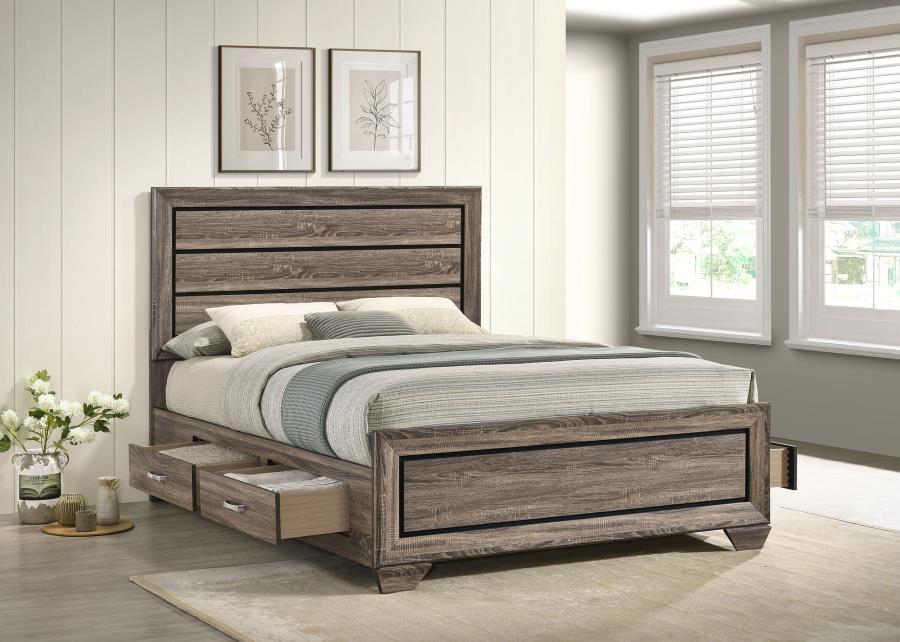Kauffman - Wood Storage Panel Bed