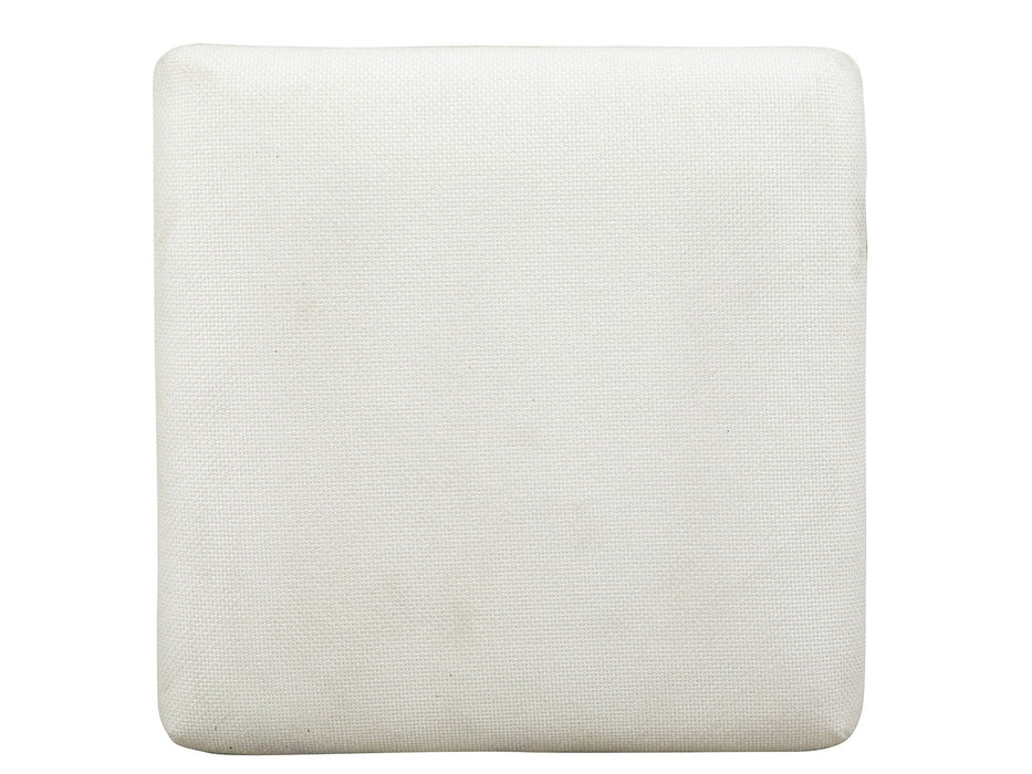 Lindon - White Upholstered Stool - Belgian Wheat