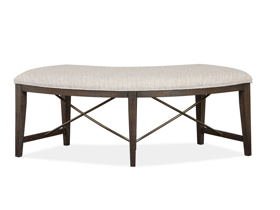 Westley Falls - Curved Bench With Upholstered Seat - Graphite