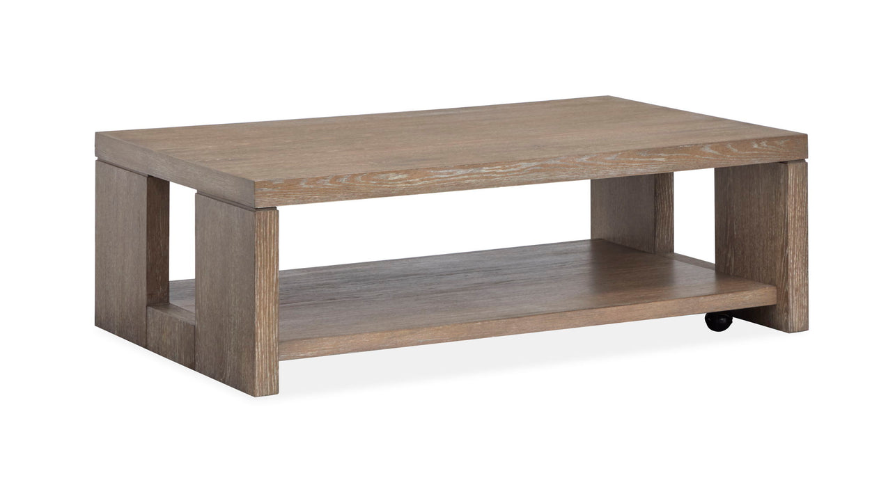 Conway - Rectangular Cocktail Table With Casters - Spiced Brown