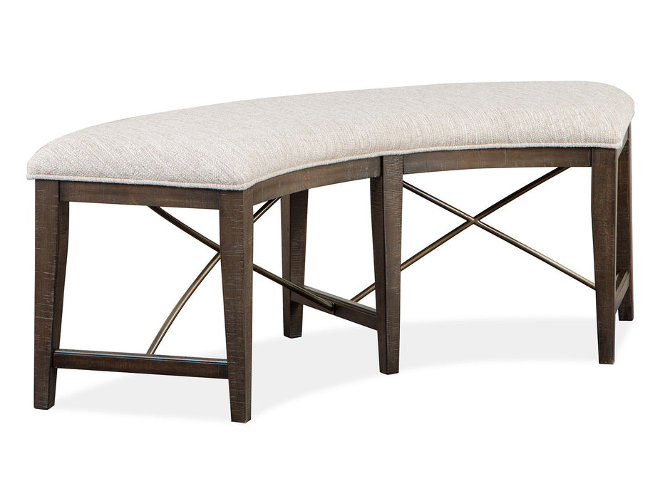 Westley Falls - Curved Bench With Upholstered Seat - Graphite
