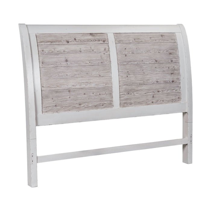 Backroads - King Sleigh Headboard - Weathered White