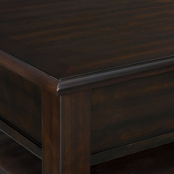 Wagner - Square Lift-Top Coffee Table With Casters - Cherry