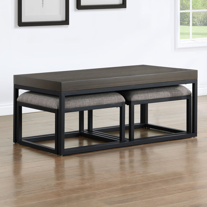 Yukon - Rectangle Nesting Table And Stool - Brown