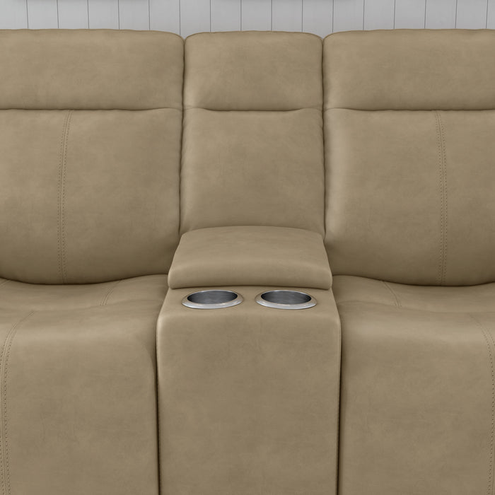Odell - Power Reclining Loveseat With Console, Power Headrests & Lumbar - Stone