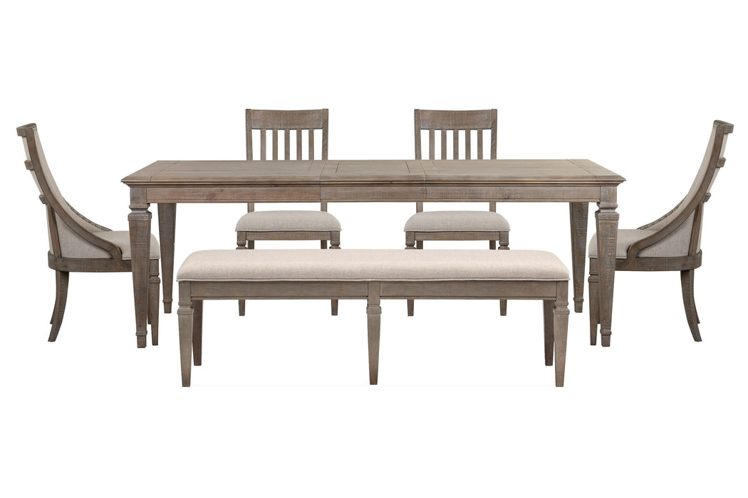 Lancaster - 6 Piece Extendable Rectangular Dining Table Set