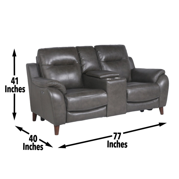 Trento - Dual Power Console Loveseat - Brown