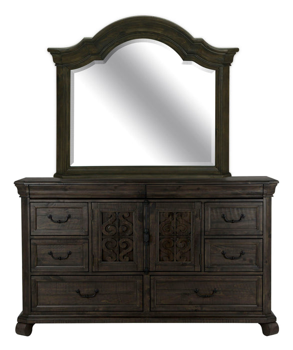 Bellamy - Drawer Dresser With Shaped Mirror - Peppercorn