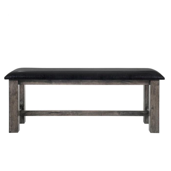 Nathan - Bench With PU Padded Seat - Gray Oak