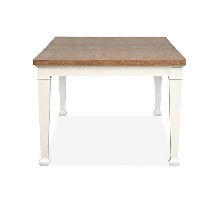 Kingston - Extendable Rectangular Dining Table - Whisper White And Cerused Nutmeg