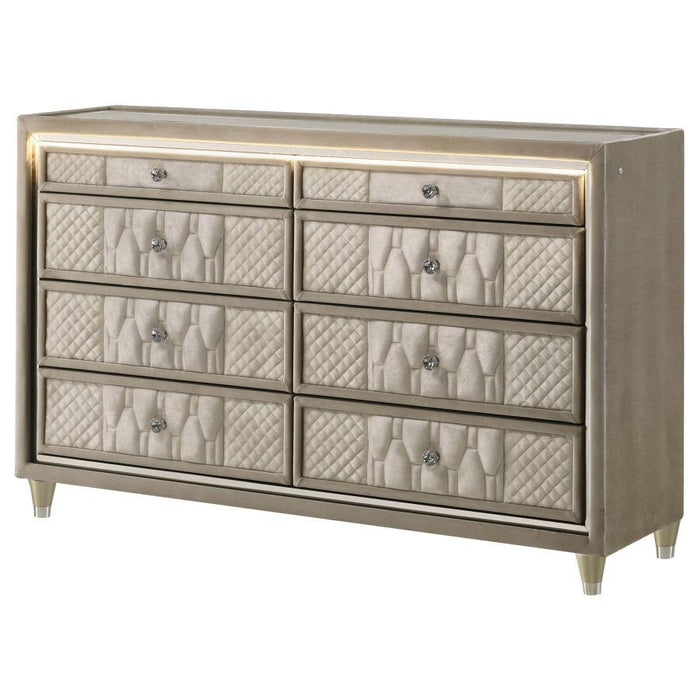 Lorient - 8-Drawer LED Bedroom Dresser Cabinet