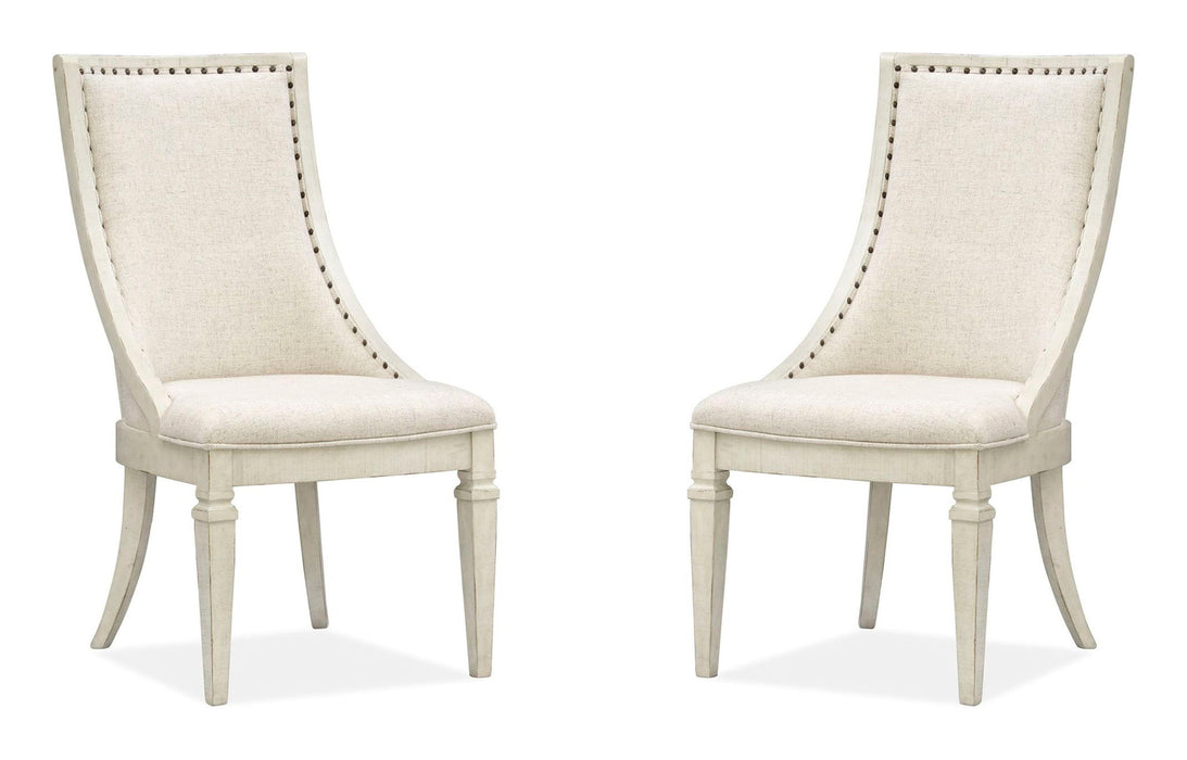 Newport - Dining Arm Chair With Upholstered Seat & Back (Set of 2) - Alabaster