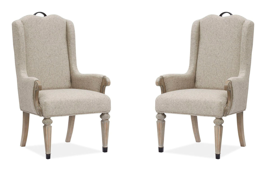 Marisol - Upholstered Host Arm Chair (Set of 2) - Fawn