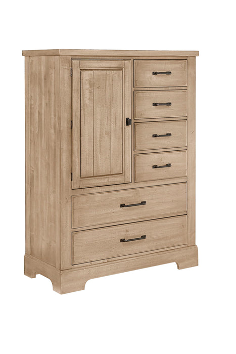 Cool Rustic - 6 Drawer With 1 Door Standing Chest - Clear Maple