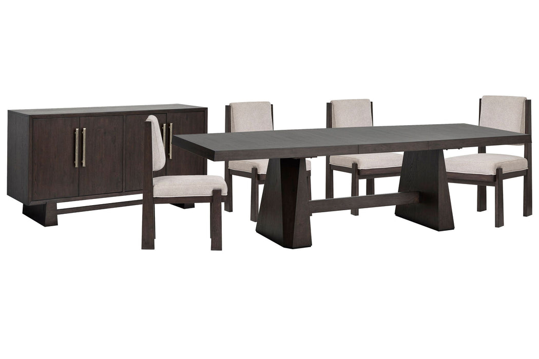 Tauren - 6 Piece Extendable Double Pedestal Dining Table Set