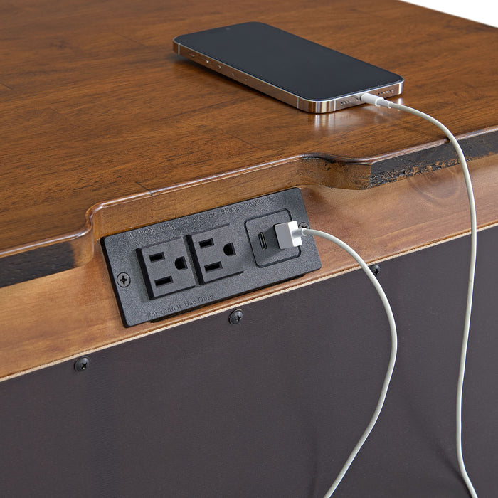 Gage - 3-Drawer Nightstand With USB And Power - Chestnut