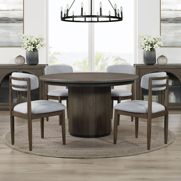 Burlington - Round 5 Piece Dining Set - Brown