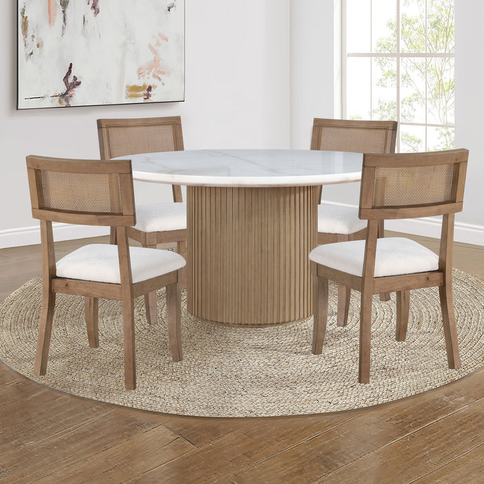 Colvin - 5 Piece Marble Table With Chairs
