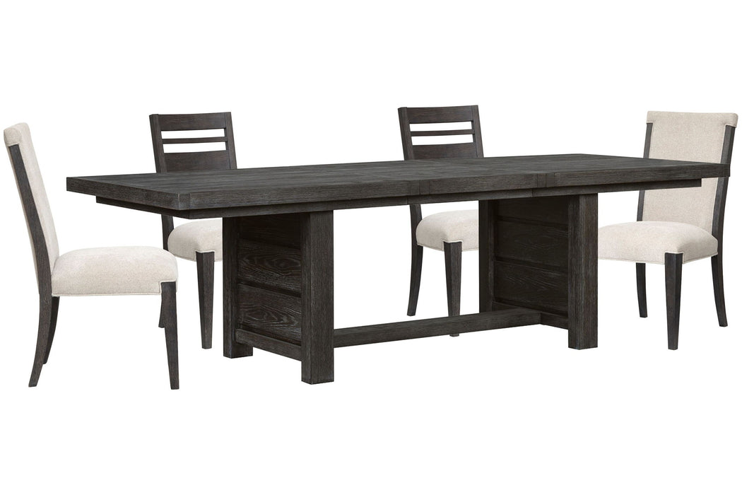 Plum Creek - 5 Piece Extendable Trestle Dining Table Set