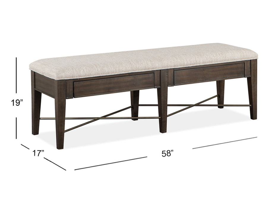 Westley Falls - Bench With Upholstered Seat - Graphite