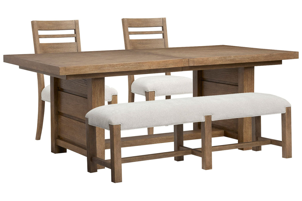 Plum Creek - 4 Piece Extendable Trestle Dining Table Set