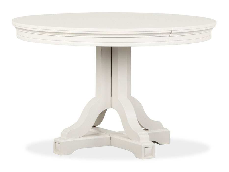 Willowbrook - Extendable 48" Round Dining Table - Egg Shell White