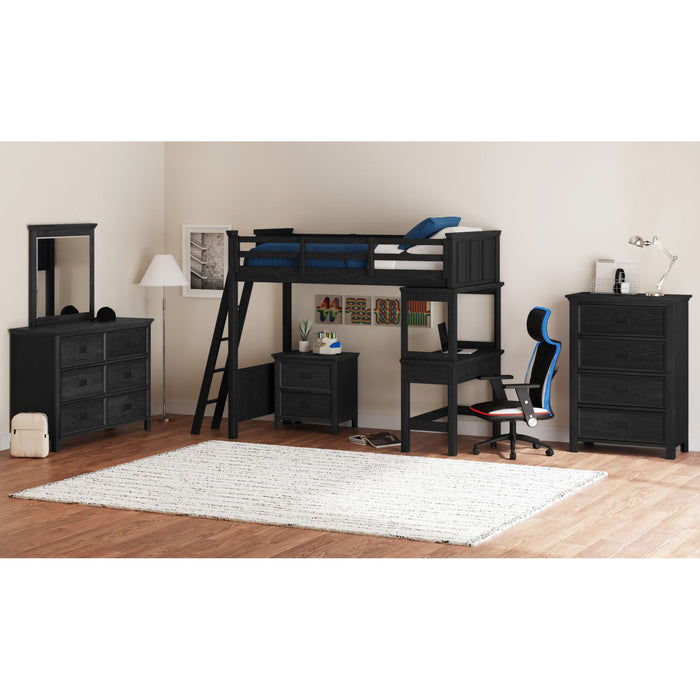 Hampton Kids - Loft With Ladder And Desk With Speaker Bedroom Set