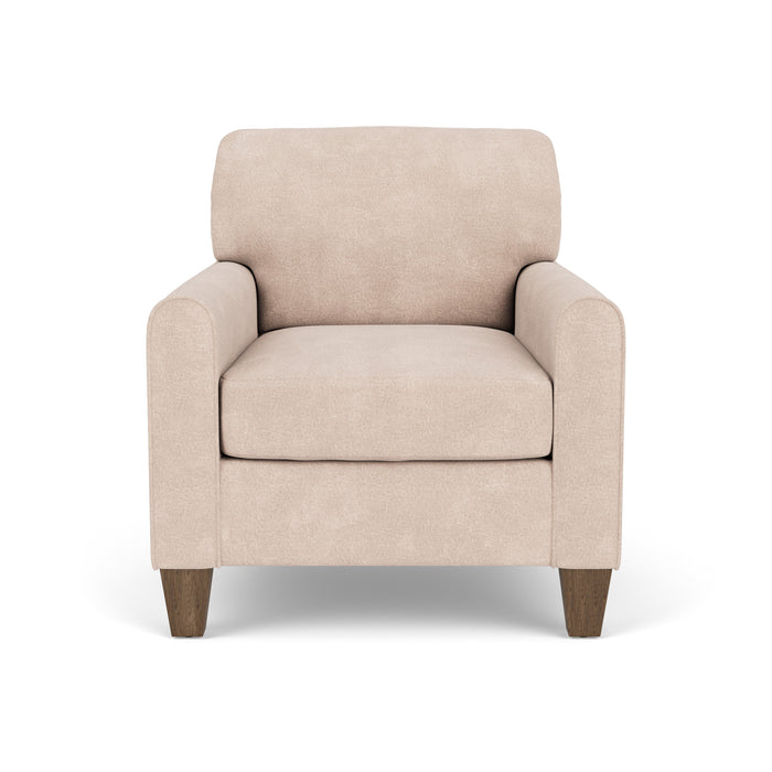 Moxy - Fabric Chair, Rounded Mailbox Arms