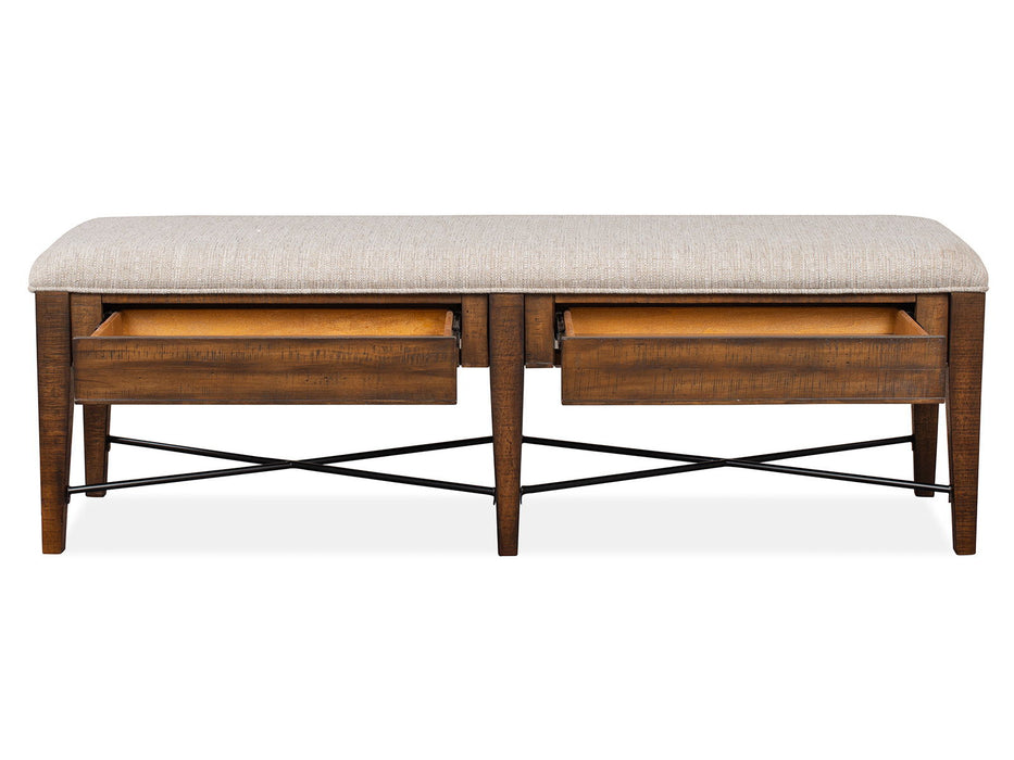Bay Creek - Bench With Upholstered Seat - Toasted Nutmeg