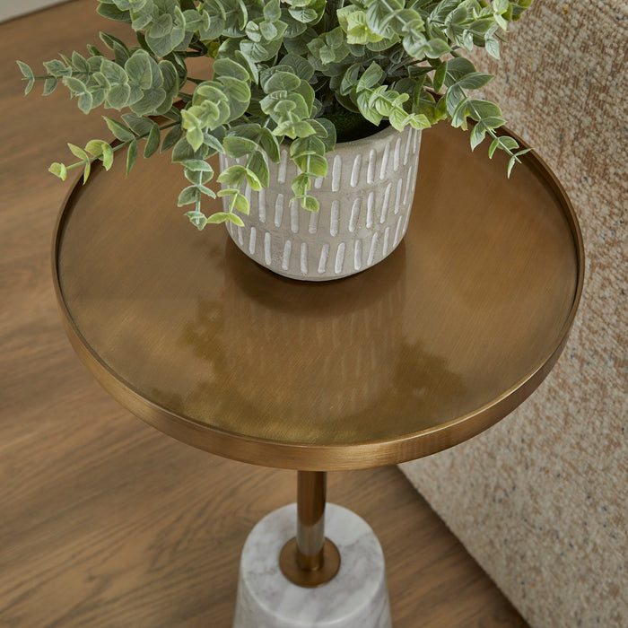 Hamilton - Accent Table - Gold / White