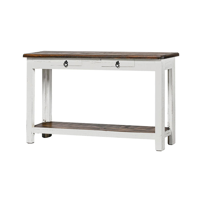 Promo - Sofa Table With 2 Drawers - Aged White / Tobacco