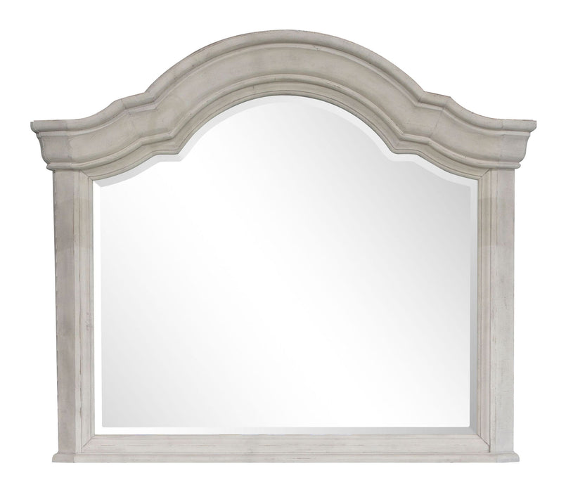 Bronwyn - Drawer Dresser With Shaped Mirror - Alabaster