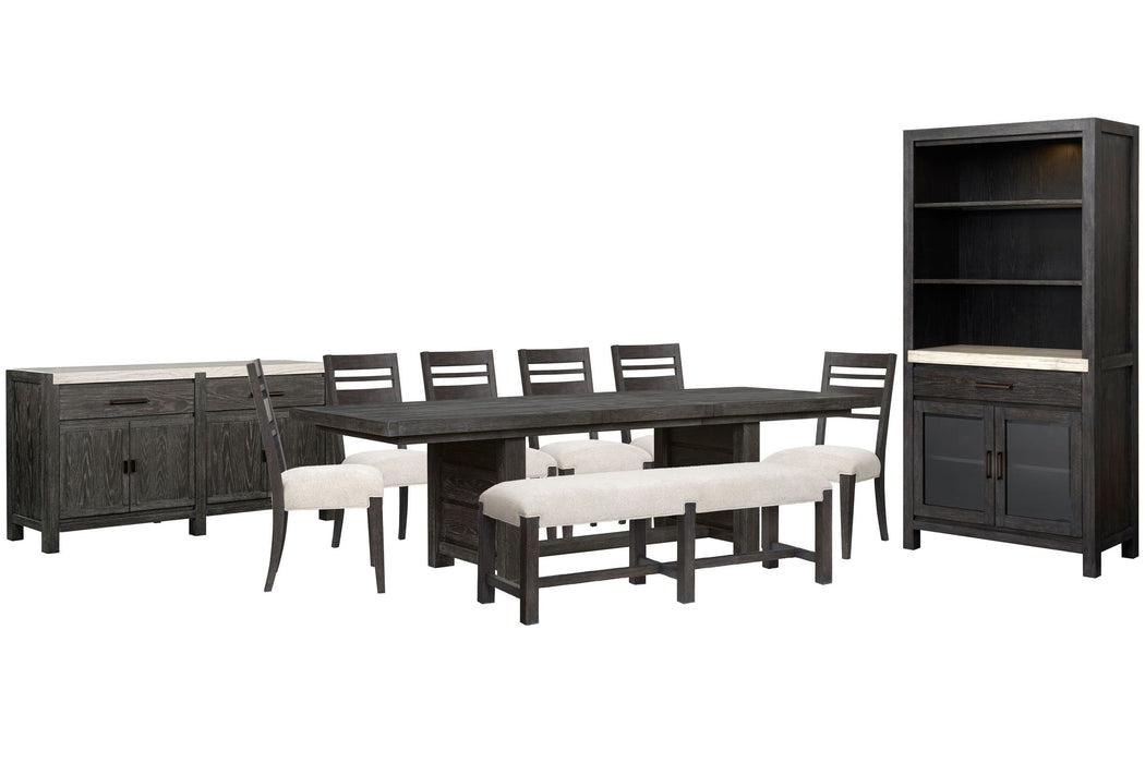 Plum Creek - 10 Piece Extendable Trestle Dining Table Set