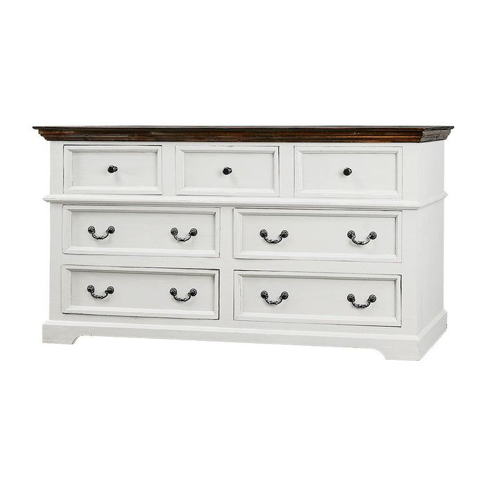 Madison Avenue - 7-Drawers Dresser - Aged White / Tobacco