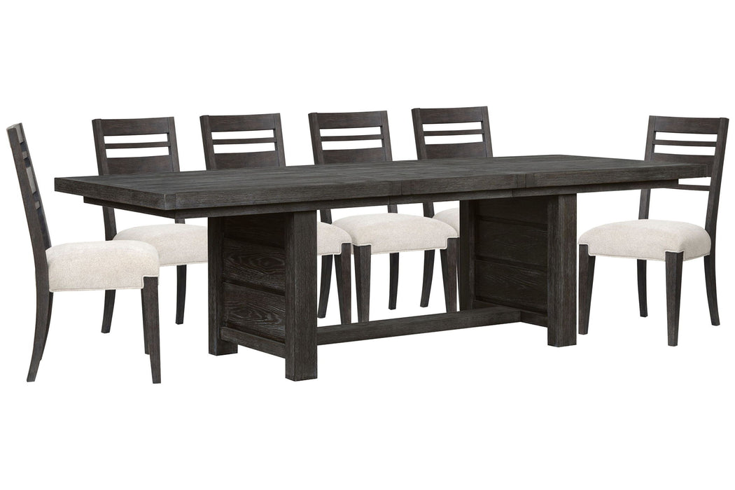 Plum Creek - 7 Piece Extendable Trestle Dining Table Set