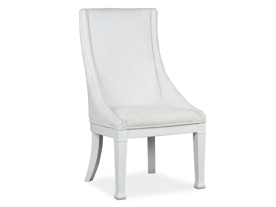 Kingston - Upholstered Host Chair (Set of 2) - Whisper White And Cerused Nutmeg
