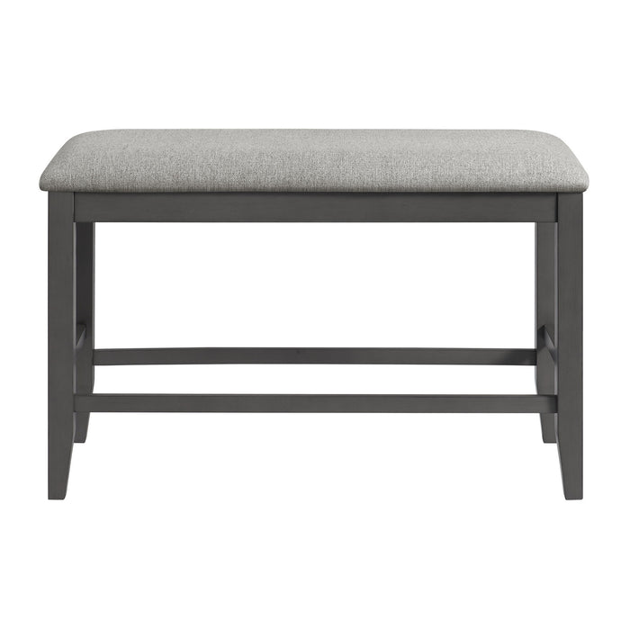 Seneca - Counter Bench Without Back And With Gray Fabric - Gray