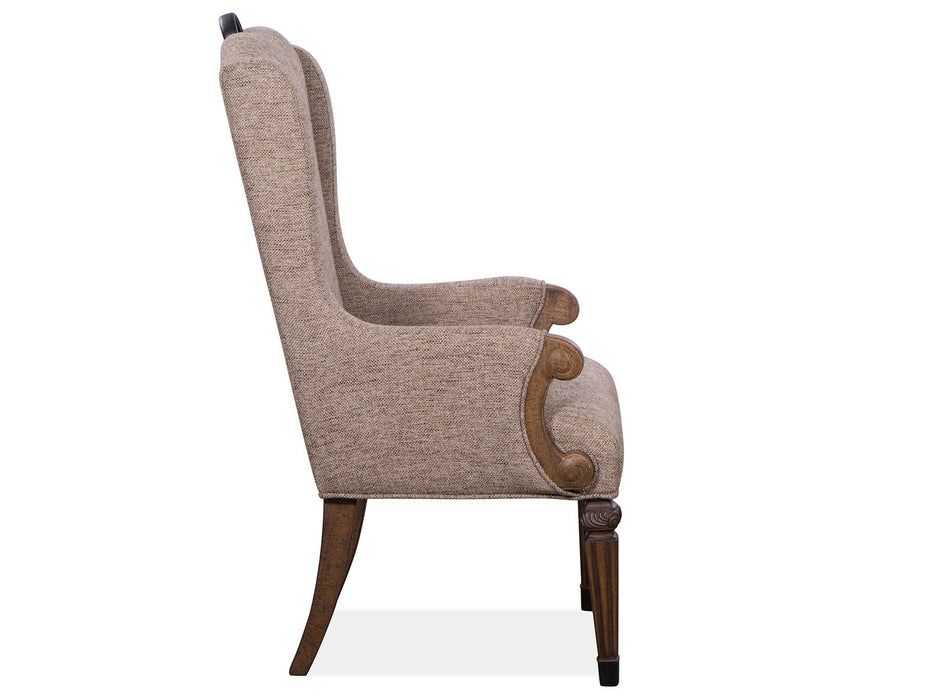 Durango - Wood Upholstered Host Arm Chair (Set of 2) - Willadeene Brown