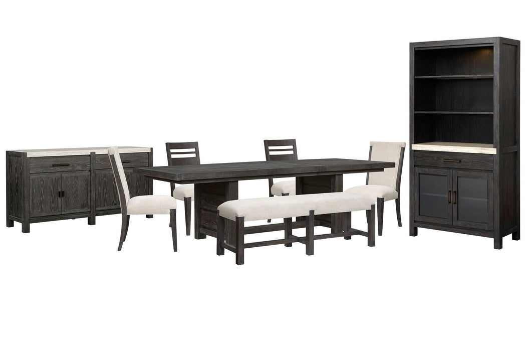 Plum Creek - 8 Piece Extendable Trestle Dining Table Set
