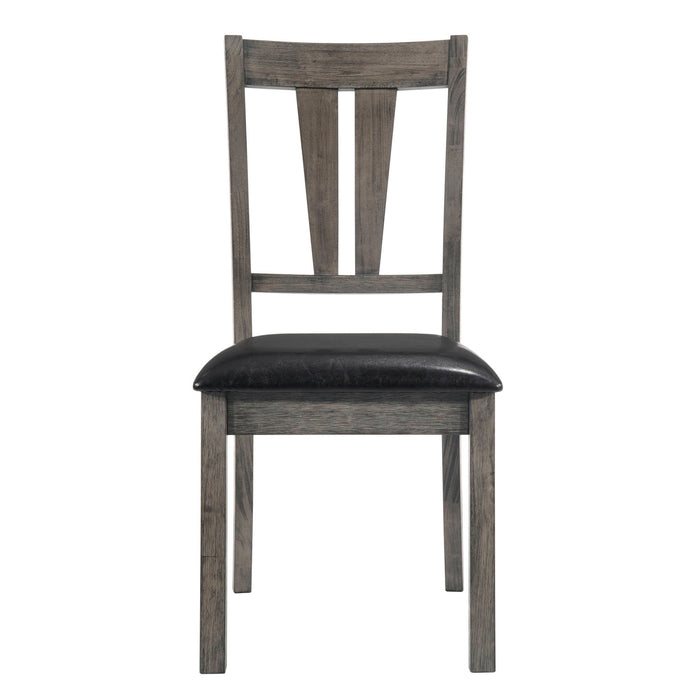 Nathan - Fan Back Chair With PU Seat (Set of 2) - Gray Oak