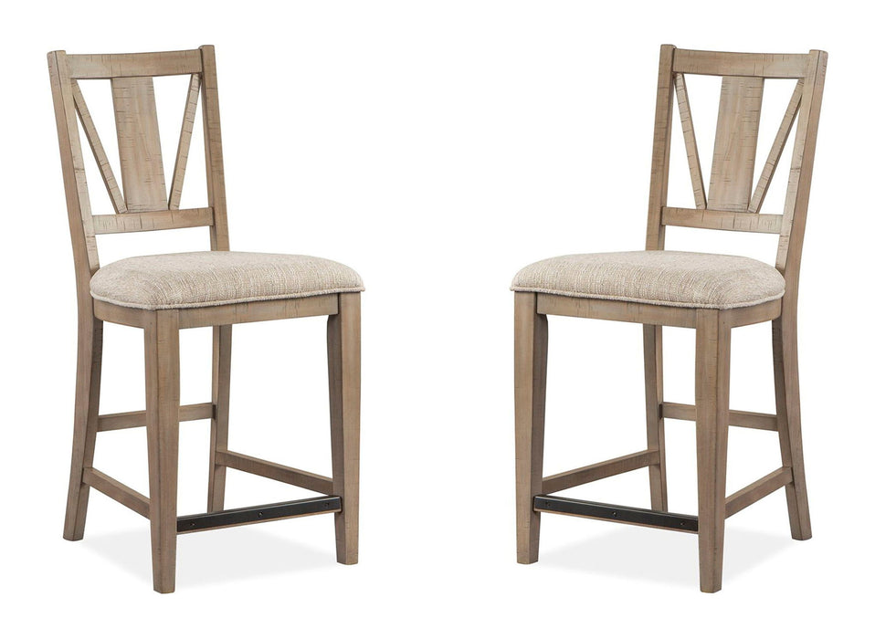 Paxton Place - Counter Chair With Upholstered Seat (Set of 2) - Dovetail Gray
