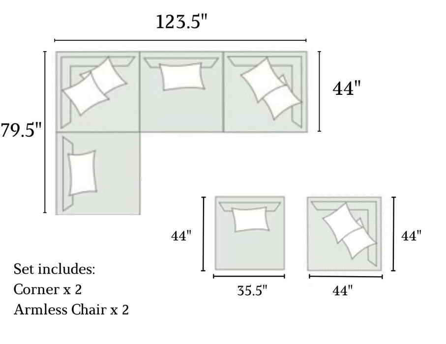7004 4-Piece Sectional in Durango Pewter