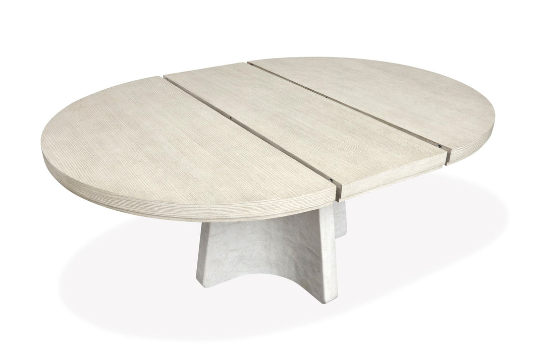 Lorelei - Extendable 54" Round Dining Table - Misty Cloud