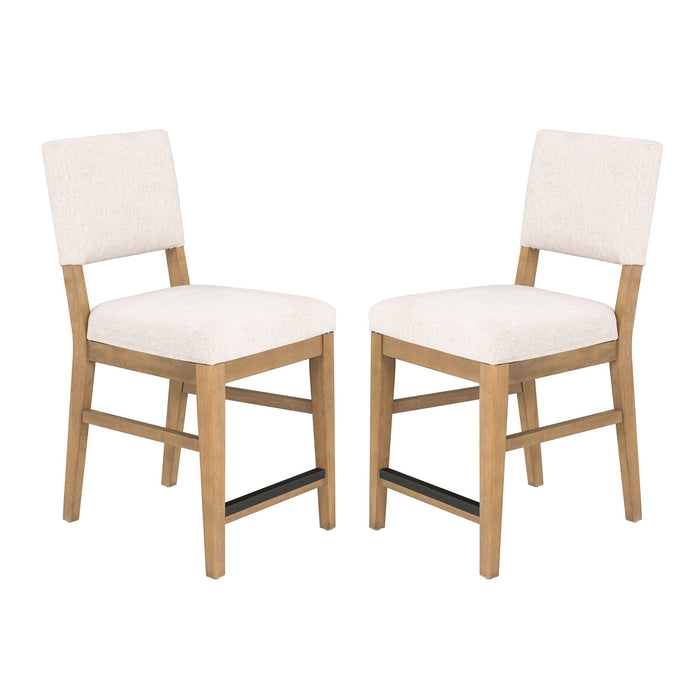 Millwork - Counter Chair (Set of 2) - White / Light Brown