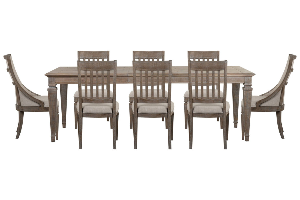 Lancaster - 9 Piece Extendable Rectangular Dining Table Set