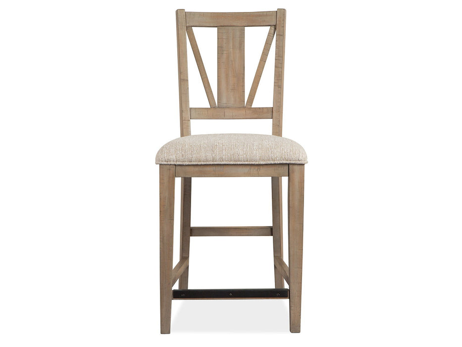Paxton Place - Counter Chair With Upholstered Seat (Set of 2) - Dovetail Gray